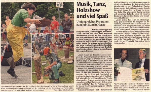Printmedien vom 75-j�hrgem Fest des ASV Hegge 2006!