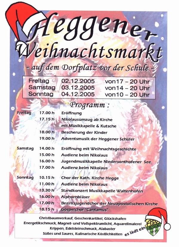 Zum ersten Mal in Hegge - der Weihnachtsmarkt 2005!